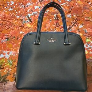 Kate Spade New York Medium Dome Satchell Black Purse Hand Bag Shoulder